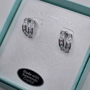 Swarovski Elements Crystal Earrings Silver Made W Swarovski Crystals